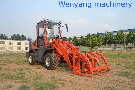 Porcelana Cargador de ruedas pequeño con cubo 4 en 1, horquilla de paleta, agarre de troncos / pasto, rompehielos proveedor